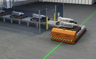 Sensor zur optischen Spurführung für fahrerlose Transportfahrzeuge