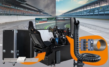 Foldable simulator for race tracks and events