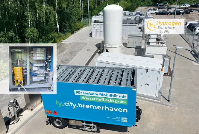 Sichere Speicherung und Transport von Wasserstoff mit Kleinsteuerung PNOZmulti 2