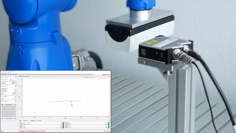 Spaltmessung mit einem Laserscanner an einem Yaskawa-Roboter