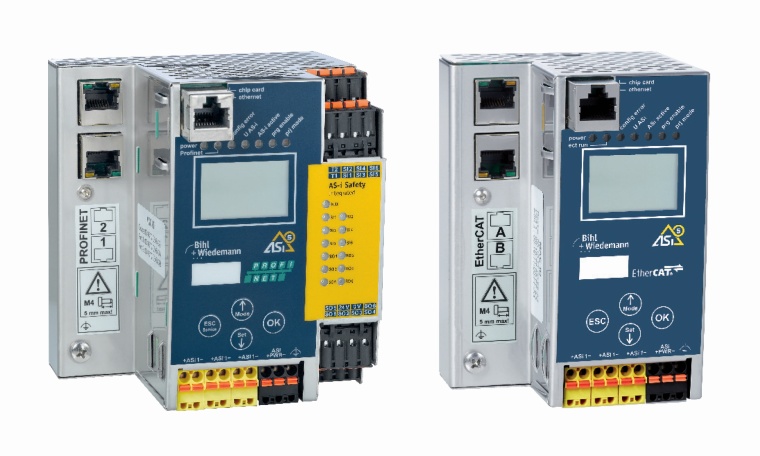 ASi-5-Slave- / IO-Link-Master- Module von Bihl+Wiedemann: verfügbar (v.l.n.r.)...