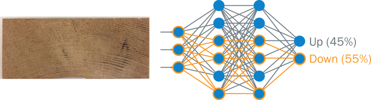 Ein neuronales Netzwerk lernt mit geeigneten Trainingsdaten eine vorgegebene...