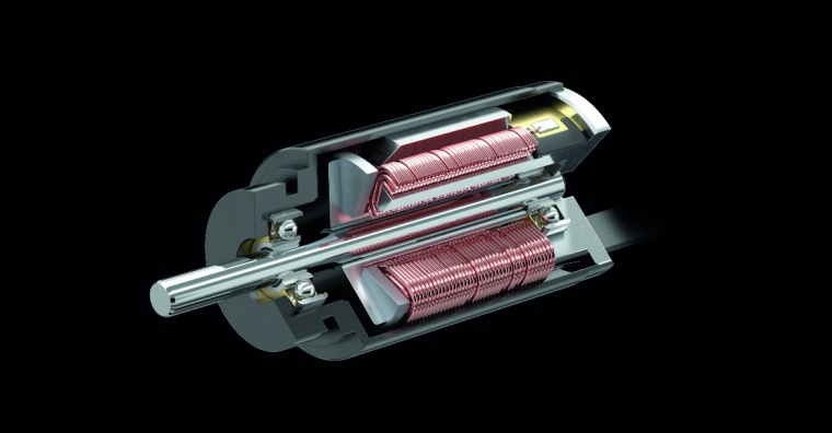 Schrittmotor in Zweiphasen-Permanentmagnet-Technologie: Ein typischer...