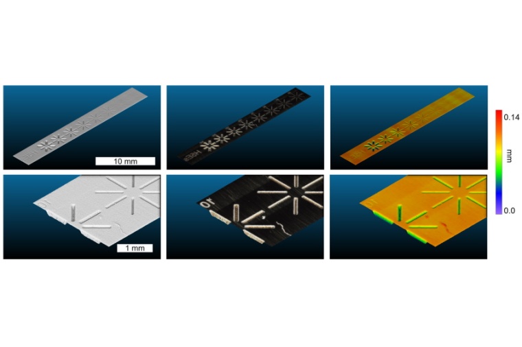 Detail einer Druckplatte für ­Banknoten aufgenommen mit Mikroskop ICI...