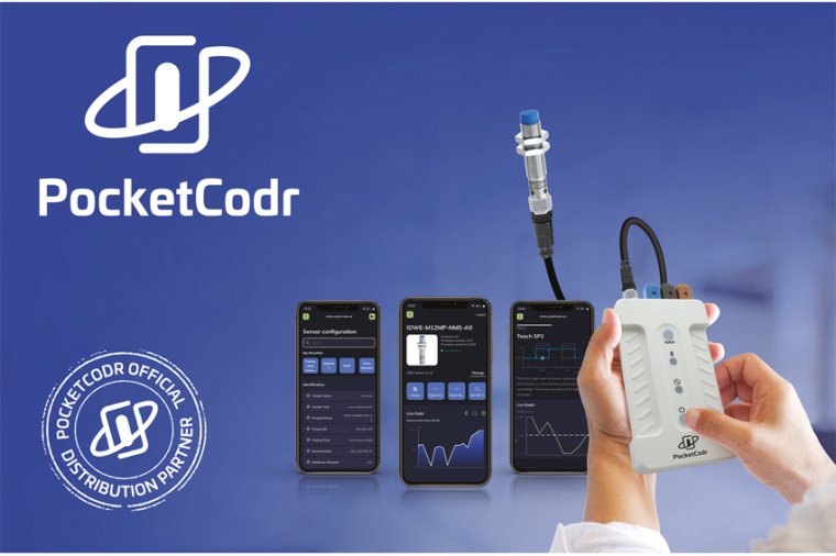 Mit dem PocketCodr lassen sich die smarten Sensoren von Contrinex ohne...