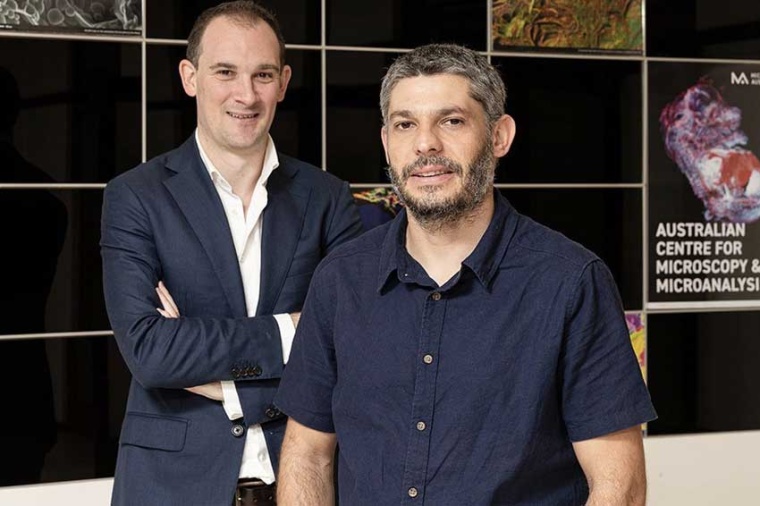 Dr Matthew Griffith and University of Newcastle PhD student Rafael Crovador...