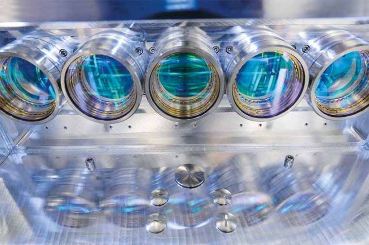 Optical system of a multiscanner LB-PBF system. (Source: Fh. ILT)
