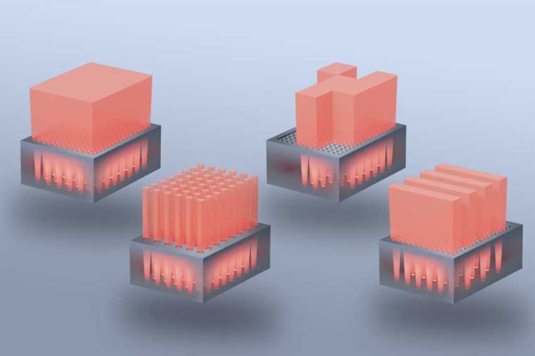In ViBO, custom lens structures are etched into the top of the GaAs substrate...