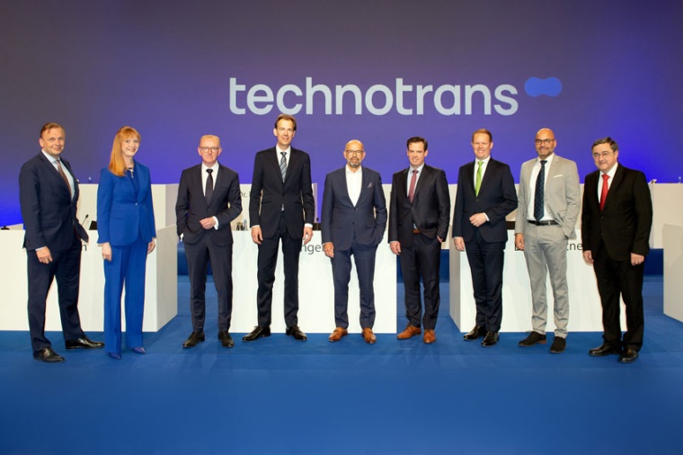 The podium at the Technotrans annual general meeting (from left): Dr Norbert...