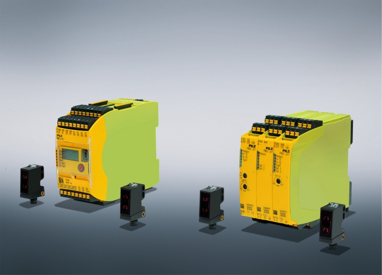 The TÜV-Süd-certified solution for safe cardboard feeding from Pilz includes...