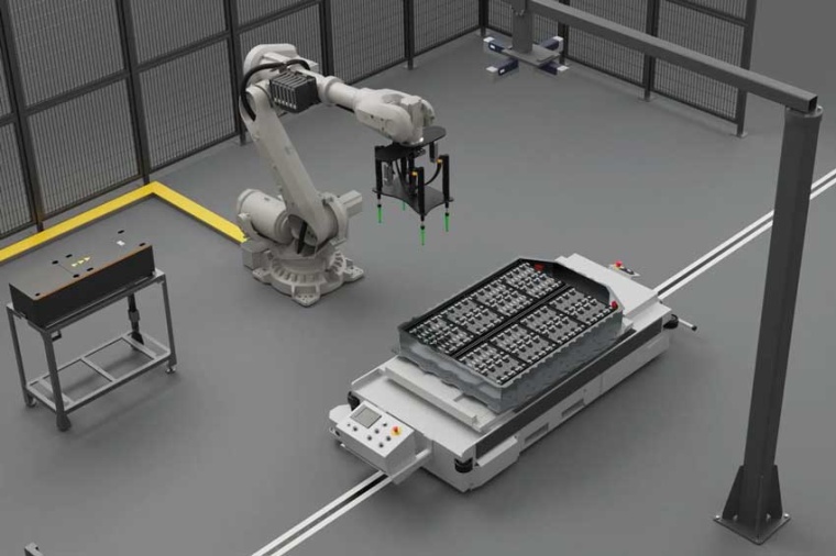 Battery module assembly with Isra technology (Source: Isra Vision)