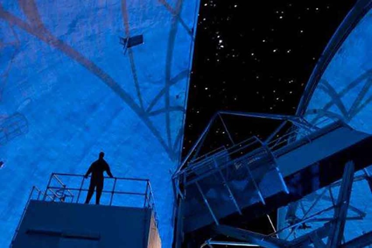 Inside the 10-m telescope dome (Source: Keck O.) 