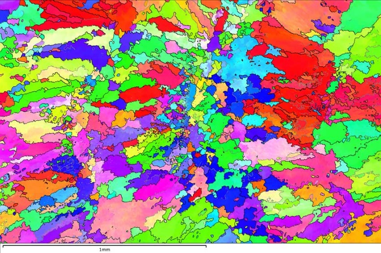 EBSD orientation maps of the samples deposited with ultrasound assistance...