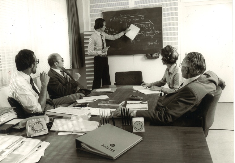 Meeting at Polytec during the early days of the company. Bild: Polytec