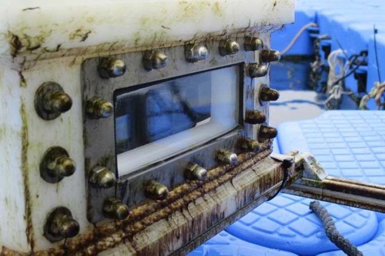 The researchers used an underwater camera system to observe the fouling...