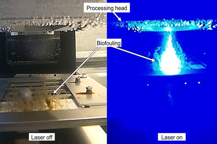 The underwater laser process in side view (Source: LZH)