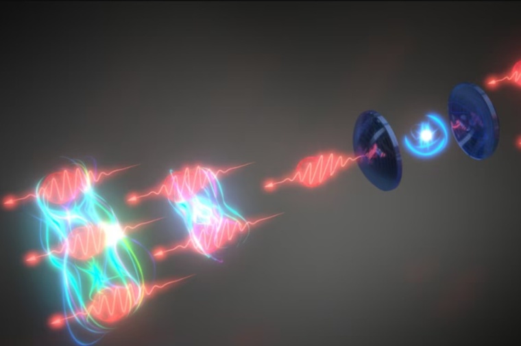 Illustration of the manipulation of quantum light. (Source: U. Sydney)