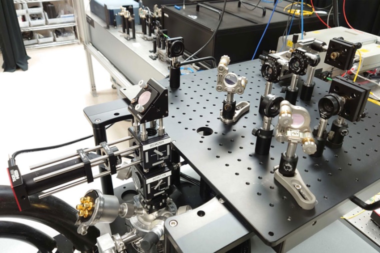 This is an experimental setup to collect the single photons from the quantum...