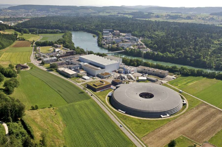 PSI’s most iconic building, the Swiss Light Source SLS, foreground right...