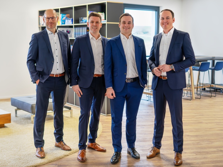 The Managing Directors of IDS (from left): Jürgen Hartmann, who is now leaving...