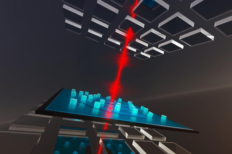 Illustration of the operating device, consisting of a nanopillar-loaded drum...
