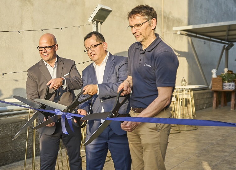 The board members of Vitronic Mexico, Markus Maurer, Kjell Lyngstad and Luis...