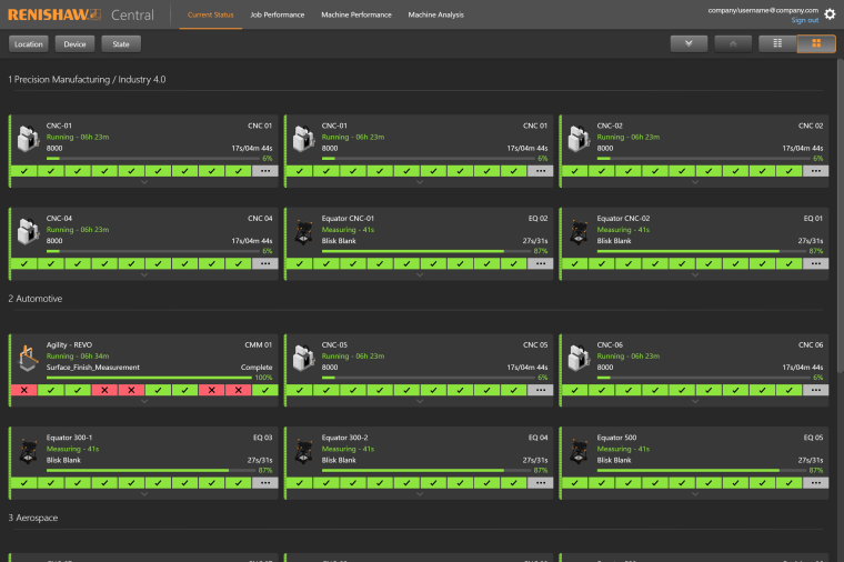 With Renishaw Central, manufacturers can check the performance of devices on...