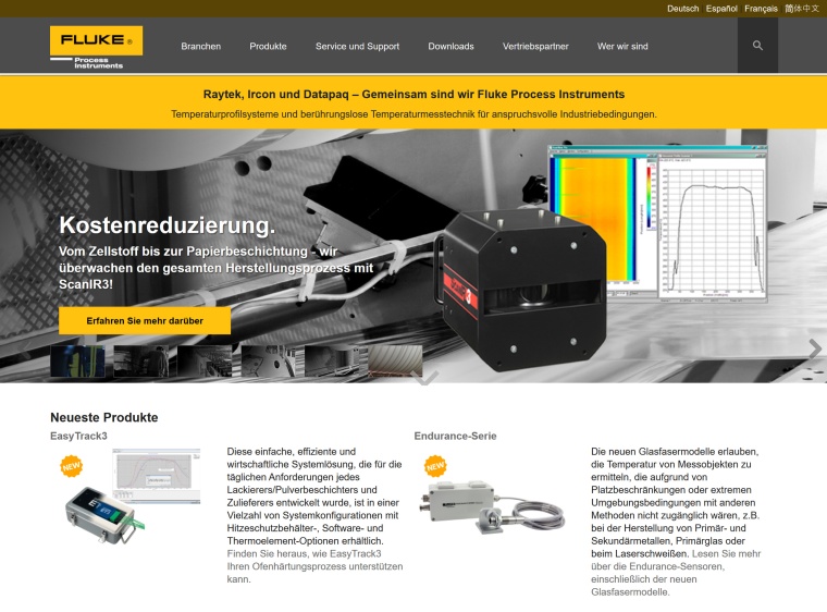 Fluke: Neue Website für Pyrometer und Datenlogger