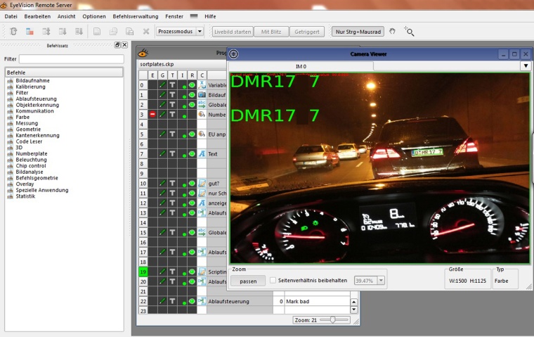 EyeVision Deep Learning Software erkennt Nummernschilder auch von fahrenden...