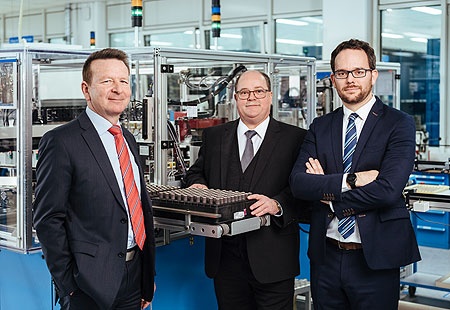 CEO Dr. Thomas Bertolini, Hubert Renner, Head of Production, und Production...