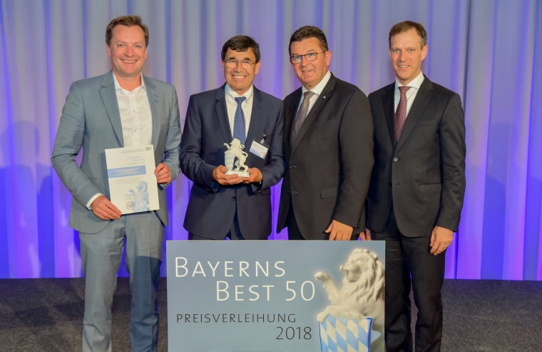 v.l.n.r: Michael Schmitt (STW), Wolfgang Wiedemann (STW), Wirtschaftsminister...