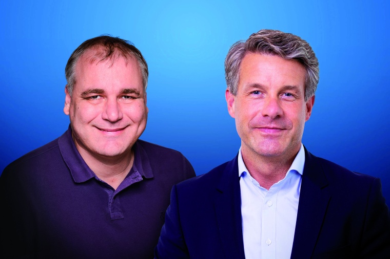 Dr. Michael Suppa (Roboception) und Hardy Mehl (Basler) freuen sich auf die...