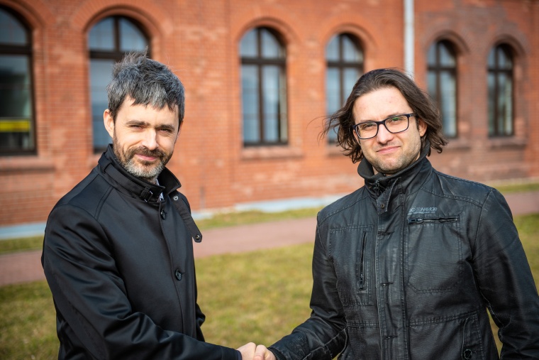 Michał Czardybon, CEO of Adaptive Vision, and Zbigniew Kawalec, CEO of QZ...