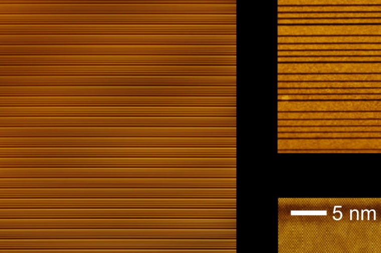 Scanning trans­mission electron microscopy (STEM) images of one of the Ge/SiGe...