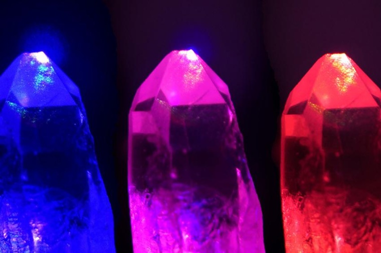 Quartz crystals under illumination with strong laser fields of different...