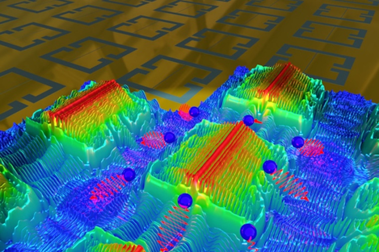 Light focussed by nano-antennas on a gold surface leaks out by generating...