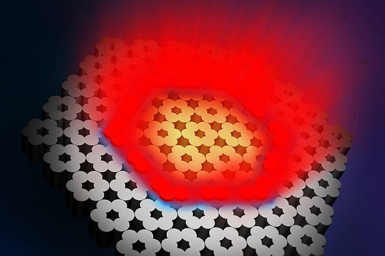 Illustration of a topological array of vertically emitting lasers. All 30...