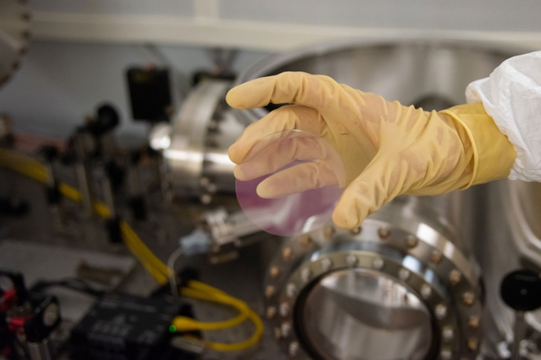 The LIGO coating materials to be tested are deposited on thin glass disks. The...