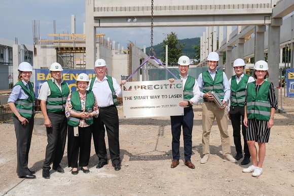 The laying of the foundation stone for the new building at Precitecs main site...