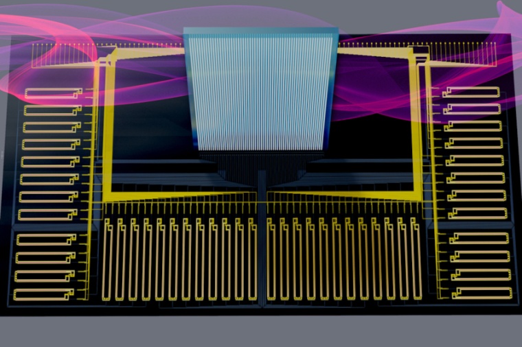 Illustration of a smart transceiver, that uses silicon photonics to...