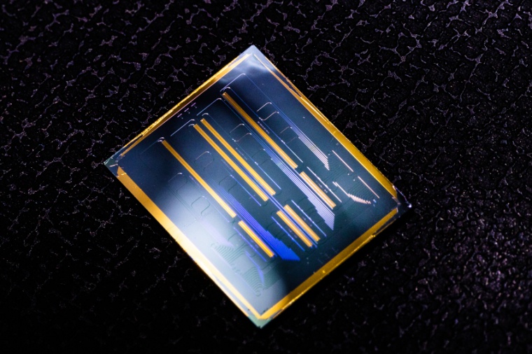 This chip is the size of a fingernail and is made on thin film lithium niobate...