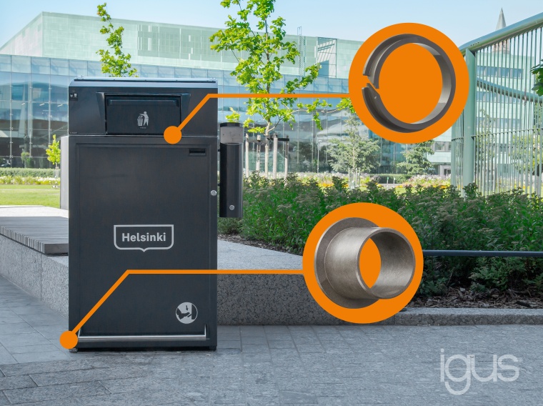 igus presents solar garbage can