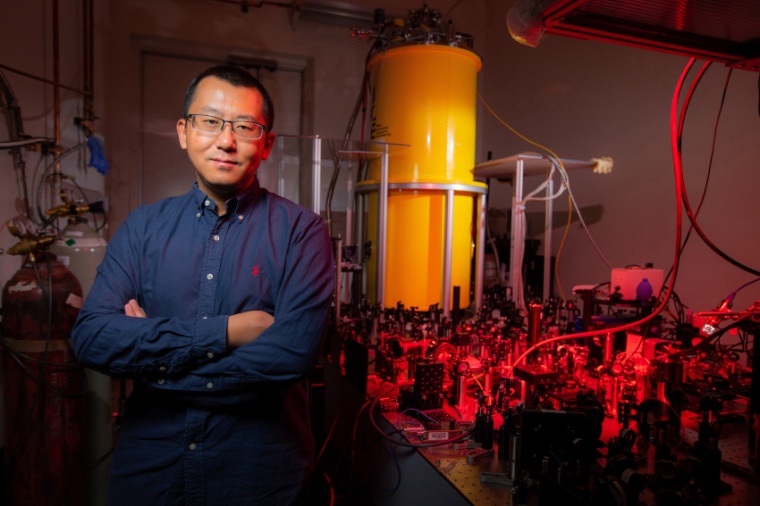 Jigang Wang with his Cryogenic Magneto-Terahertz Scanning Near-field Optical...