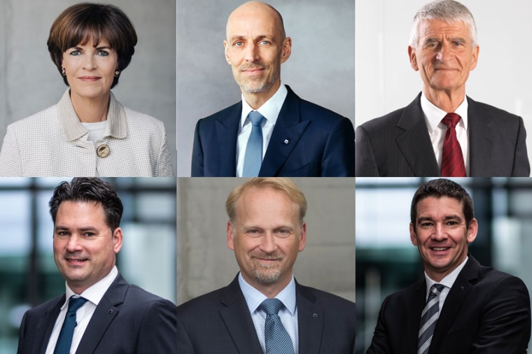 (clockwise from top left) Dr phil Nicola Leibinger-Kammüller, Dr-Ing eh Peter...