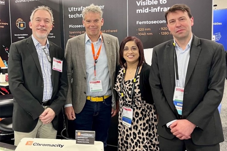 (l–r) Jan Meise & Benno Oderkerk (AMS Technologies), Shahida Imani & Bertrand...
