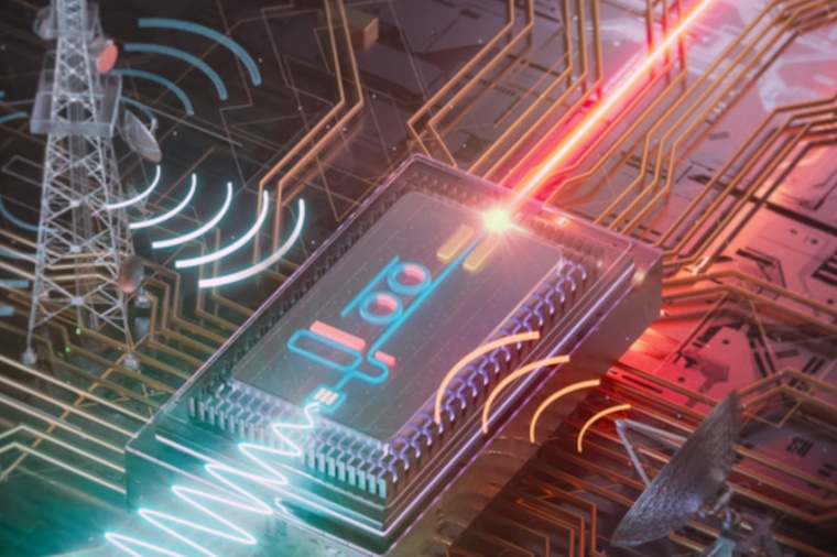 Illustration of how the integrated microwave photonic filter helps to separate...