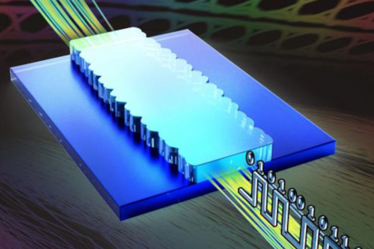 Illlustration of a CMOS-compatible, slow-light-based transmission grating...