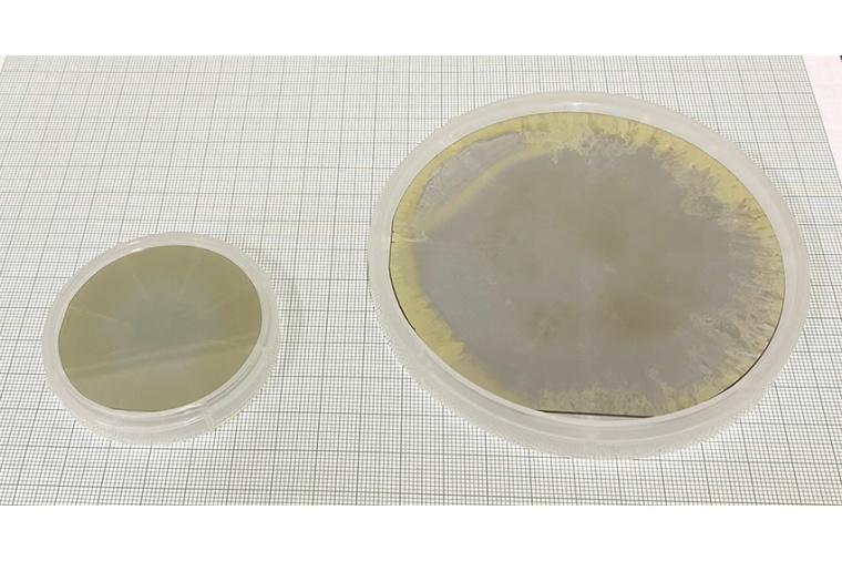 Crystal IS four-inch diameter bulk aluminum nitride substrate comparison....