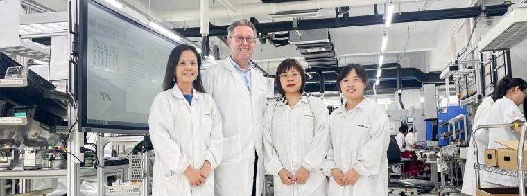 (from left): Xu Yan, Managing Director Oortwijn Erik, Wang Liting and He...