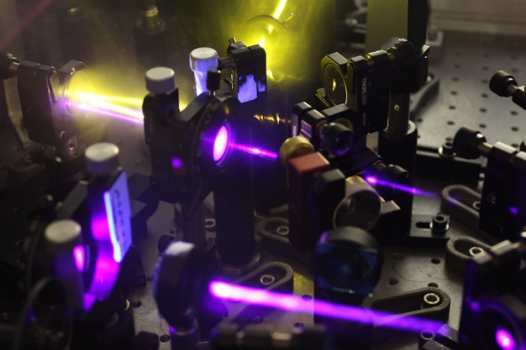 Setup for ultrafast laser spectroscopy of novel semiconductors. (Source: U....